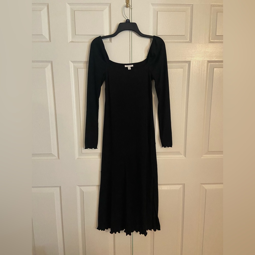 Topshop square neck jersey midi dress